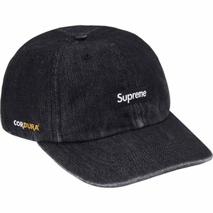 国内 Supreme Cordura Small Box Logo Denim 6-Panel シュプリーム キャップ 帽子 24SS Black 黒 ブラック