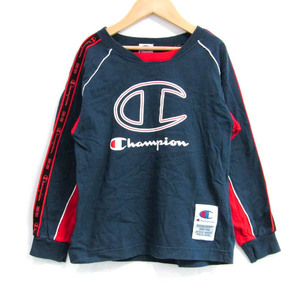 チャンピオン 長袖Ｔシャツ トップス ロゴT スポーツウエア キッズ 男の子用 130サイズ 紺×赤 Champion