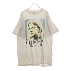 VINTAGE ヴィンテージ 90s NIRVANA KURT COBAIN MEMORIAL ADULT TEE ニルヴァーナ 追悼 両面プリント半袖Tシャツ カットソー ホワイト