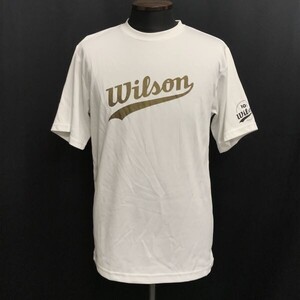 ウィルソン/Wilson★バドミントン/2014/日本リーグ/チャンピオンシップ/Tシャツ【メンズL程度/白系】Tops/Shirts◆BH654