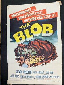 長E090/【希少】US版1sh 映画ポスター【 The Blob 】（ブロブ/宇宙からの不明物体）監督 チャック・ラッセル/ORG 58/389/1円～