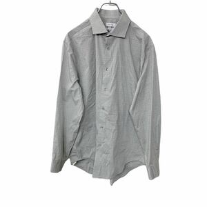 Calvin Klein 長袖シャツ XLサイズ程度 カルバンクライン 総柄 グレー 古着卸 アメリカ仕入 t2204-3107