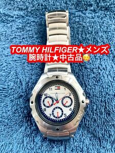 ☆TOMMY HILFIGER トミー フィルフィガー メンズ 腕時計 クオーツ クロノグラフ F90179 ★中古品です♪