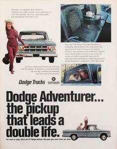 Dodge Trucks ダッジ トラック ピックアップ 広告 2枚 1960年代 欧米 雑誌広告 ビンテージ ポスター風 インテリア LIFE アメリカ