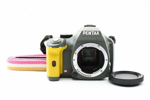 Pentax K-x ボディ 1240万画素 グレー×イエロー オーダーカラー [美品] ストラップ キャップ付き 手ぶれ補正