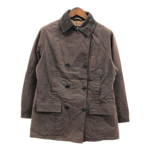 2000年代〜 Barbour バブアー PEA COAT オイルドジャケット ユーロ ブラウン (レディース 14) 中古 古着 Q3580