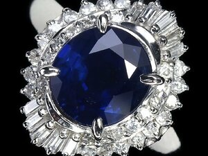 KG11641T【1円～】新品【RK宝石】《Sapphire》極上ロイヤルブルー サファイア 大粒2.1ct 極上ダイヤモンド Pt900 高級リング royal blue