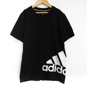 アディダス 半袖Ｔシャツ トップス ロゴT スポーツウエア 未使用品 キッズ 男の子用 150サイズ 黒×白 adidas