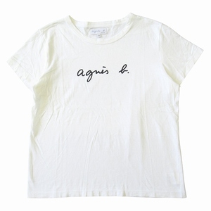 アニエスベー agnes b. ロゴ Tシャツ カットソー 半袖 EA72S137 サイズT3 白 ホワイト レディース