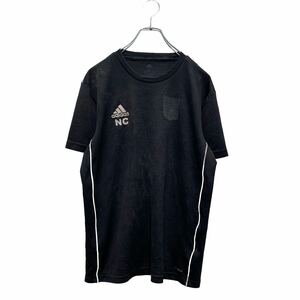 adidas 半袖 ロゴTシャツ M ブラック アディダス クルーネック クライマライト パイピング 切替 古着卸 アメリカ仕入 a604-6602