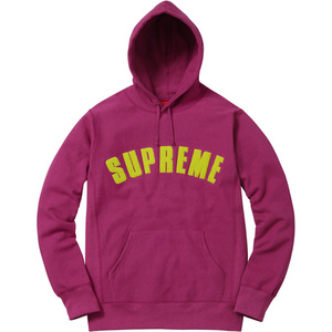 希少★新品本物【MAGENTA★S】Chenille Arc Logo Hooded Sweatshirt シェニール アーチロゴ 正規店購入 極少限定 入手困難 Supreme 2017S/S