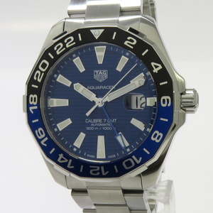 【中古】TAG Heuer アクアレーサー キャリバー7 GMT 自動巻き SS ブルー文字盤 WAY201T.BA0927