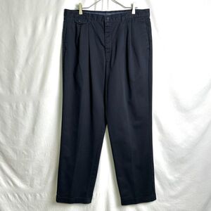 USA製 DOCKERS コットン 2タック チノ パンツ W38×L32 ネイビー スラックス チノパン ドッカーズ リーバイス Levi