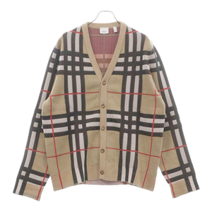 BURBERRY バーバリー 23AW Harriford cardigan チェック柄 ニットカーディガン ブラウン 8070287