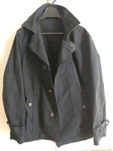 美品 ニコルクラブフォーメン ブラック コート 薄手 Mサイズ NICOLE 46 トレンチコート コットン ステンカラーコート