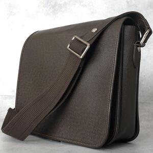 1円【極美品】LOUIS VUITTON ルイヴィトン タイガ アンドレイ メッセンジャーバッグ ショルダーバッグ 斜めがけ レザー ブラウン メンズ