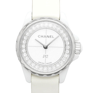 シャネル CHANEL J12 XS ホワイトセラミック H4664 エナメルレザー ダイヤモンド レディース腕時計 クォーツ 豪華 女性 ブランド