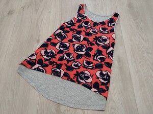 美品★GAPKIDS★前後異素材カットソー★130cm★タンクトップ/花柄//ギャップキッズ/Mサイズ/個性的/一度の着用/ノースリーブ