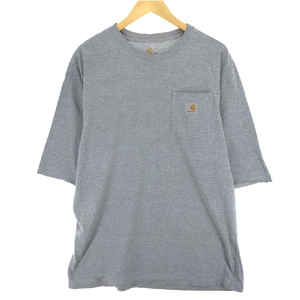 古着 カーハート Carhartt ORIGINAL FIT カットオフ 半袖 ワンポイントロゴポケットTシャツ メンズL相当 /eaa432283