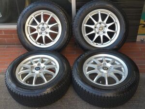 15インチ SILENCE SCⅢ 15X6.0J PCD 114.3 5穴 +50 BS ブリザック VRX2 195/65R15 2018年製 8分山スタッドレスタイヤ付 ノア ヴォクシー 等