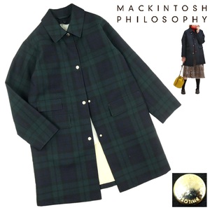 【S3234】【新品同様】【定価88,000円】MACKINTOSH PHILOSOPHY マッキントッシュフィロソフィー ボンディングコート チェック ライナー付