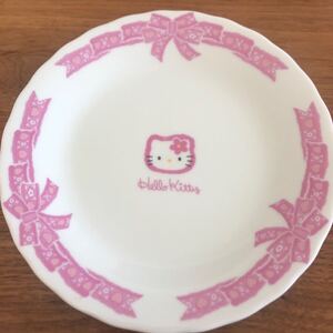 サンリオ Hellokitty キティ ★プレート お皿 パン皿 中皿 ★ピンク　リボン★直径約19センチ