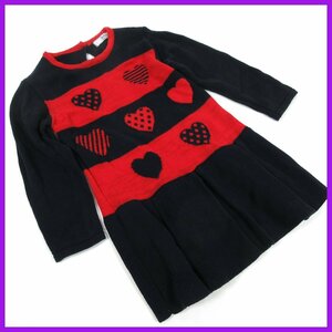 ▲▽ Dr.kid ☆Baby Girl Dress☆ワンピース☆24M☆黒×赤☆ハート☆女の子