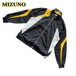 【AY1908】MIZUNO ミズノ　ジップジャケット　ウィンドブレーカー ポリエステル　黒　Lサイズ