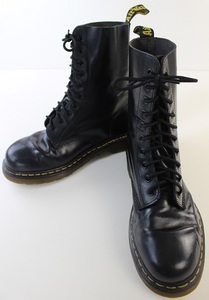 極美品 古着【Dr.Martens ドクターマーチン】10EYE SHOE 11857 10ホール レザーブーツ BLACK 黒 ブラック 27cm UK8