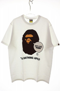 アベイシングエイプ A BATHING APE BAPE STORE DSMG APE HEAD TEE L WHITE ベイプ ストア エイプ ヘッド Tシャツ プリント ホワイト 240920