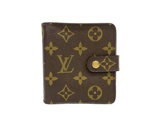 LOUIS VUITTON (ルイヴィトン) コンパクトジップ モノグラム 二つ折り財布 廃盤 02年製 M61667 ブラウン ウィメンズ/028