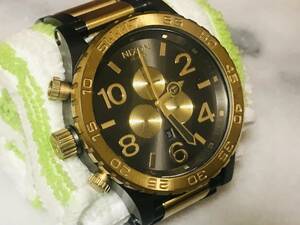 ★NIXON ニクソン SIMPLIFY THE 51-30 CHRONO クロノグラフ BLACK＆GOLD クォーツ 大径 腕時計★