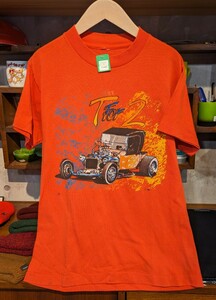 ホットロッド！ 80年代頃 HOTROD Tシャツ S〜Ｍくらい アメ車 ガレージ フォード シボレー ダッヂ 工具箱 当時物