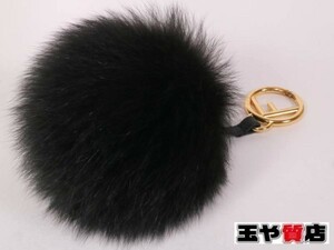 フェンディ 美品 FENDI ポンポン チャーム キーリング 7AR259