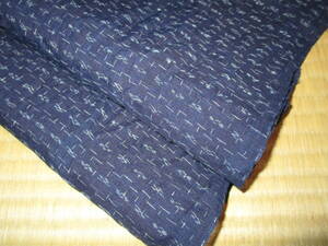 【昔古布】大正期　美品の　藍染手織　麻の小絣　２幅　(長合計２９０)　●小花紋●　リメイク材料　