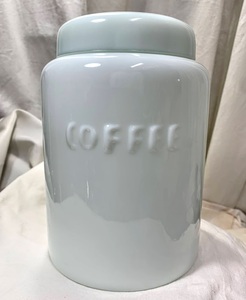 レトロ ミルクガラス 乳白色 キャニスター/保存瓶/容器 カフェ 店舗什器 ディスプレイ キッチン 雑貨 Used 未使用 コレクション 保管品