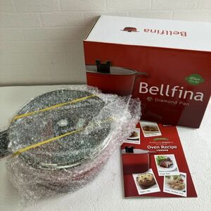 ☆【新品未使用品】Bellfina ベルフィーナ Diamond Pan ダイヤモンドパン両手鍋4点セット 20cm Pot set A-76983 保管品