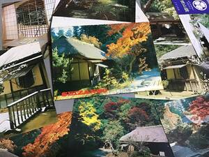 絵葉書 西山荘 8枚 セット 入場券の半券 徳川光圀卿 隠居 重要文化財 水戸 黄門 雪 紅葉 丸窓 白蓮の池 元禄 