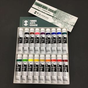 TURNER ACRYL GOUACHE ターナー アクリルガッシュ 18色セット アクリル絵の具 20mlチューブ 水溶性 速乾耐水 アート用品 美術 画材