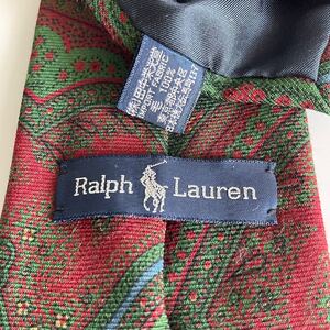 RALPH LAUREN（ ラルフローレン）ペイズリー赤青緑ネクタイ