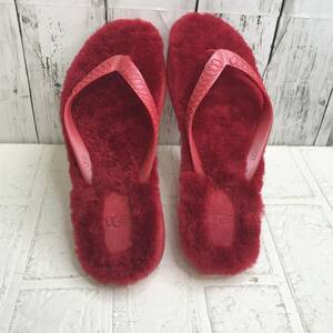 UGG 　アグ　ムートンビーチサンダル　7W(24cm相当)サイズ　レッド　S5.2-339　USED