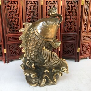 旧家蔵出 古玩如意銅魚 金銭魚01A2