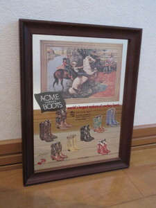 ACME　COWBOY　BOOTS　パブミラー　鏡　看板　アクメ　ブーツ　カウボーイブーツ　ウエスタンブーツ　希少品