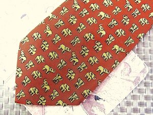 ★RB0318★【刺繍・象 ぞう 動物 柄】ジムトンプソン【美品】ネクタイ