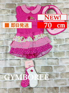 Oth-105【新品】Gymboree/ギフトセット/70cm/ピンク/プレゼント/ロンパース/スカート/ソックス/スタイ/子供服/女の子/ジンボリー/送料無料