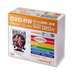 【新品】(まとめ)HIDISC DVD-RW 録画用5mmスリムケース10P HDDRW12NCP10SC〔×5セット〕