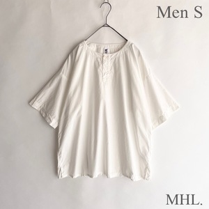 MHL. エムエイチエル COTTON SLUB POPLIN コットンスラブポプリン スモックプルオーバーシャツ ボックスシルエット ホワイト size S sk