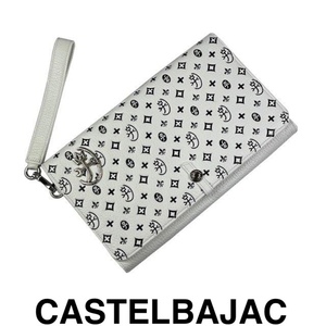 カステルバジャック　CASTELBAJAC　牛革クラッチバッグ　クラッチバッグ　長財布　メンズ財布　牛革　042212-1　シロ