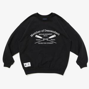 希少★新品本物【黒★4】★CROSS PADDLE CREW NECK クロスパドル クルー 刺繍グラフィック 正規店購入 ディセンダント 入手困難 DESCENDANT