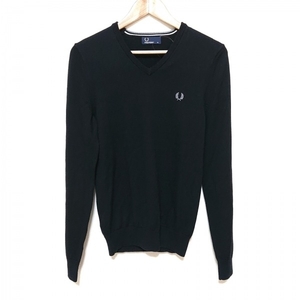 フレッドペリー FRED PERRY 長袖セーター/ニット サイズXS - 黒 メンズ Vネック/薄手 トップス